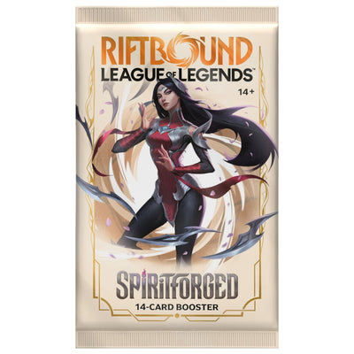 Riftbound: League of Legends TCG: Spiritforged Booster Pack (English): sealed booster pack, front of pack