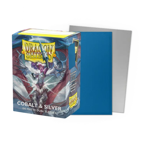 Dragon Shield Matte Dual Card Sleeves: Standard Size (100s) – Cobalt & Silver
