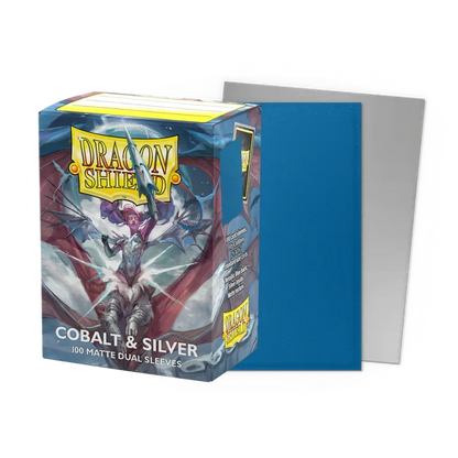 Dragon Shield Matte Dual Card Sleeves: Standard Size (100s) – Cobalt & Silver