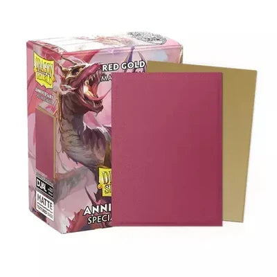 Dragon Shield Matte Dual Card Sleeves: Standard Size (100s) – Red & Gold