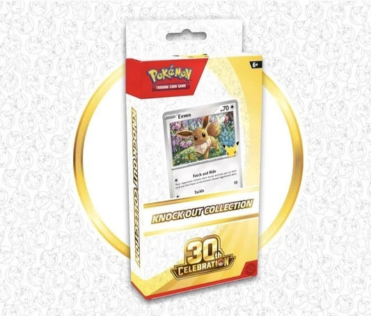 Pokémon TCG: 30th Celebration Knockout Collection Box (English): sealed collection box, front of packaging