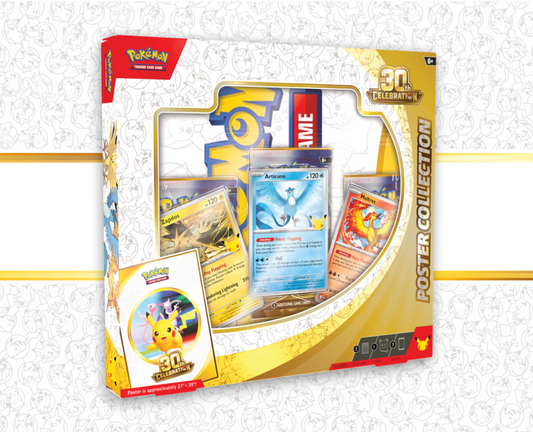 Pokémon TCG: 30th Celebration Poster Collection (English): sealed collection box, front of packaging