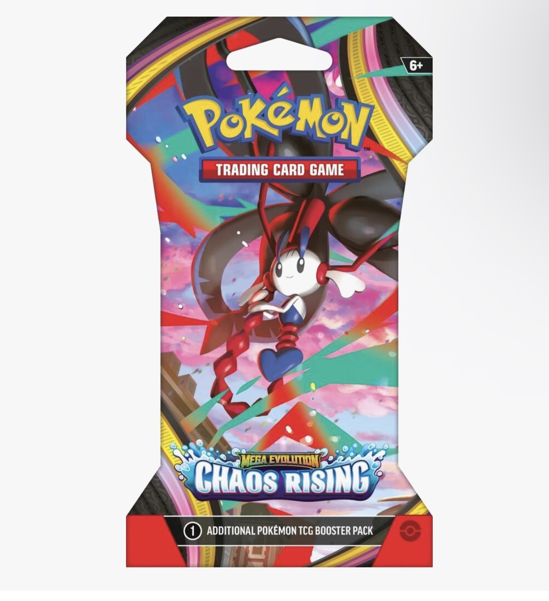 Pokémon TCG: Mega Evolution – Chaos Rising [ME04] Sleeved Booster Pack (English): sealed booster pack, front of pack