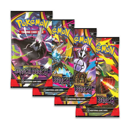 Pokémon TCG: Mega Evolution – Pitch Black [ME05] Loose Booster Pack (English): sealed booster pack, front of pack