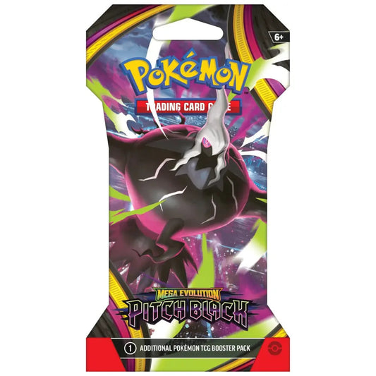 Pokémon TCG: Mega Evolution – Pitch Black [ME05] Sleeved Booster Pack (English): sealed booster pack, front of pack