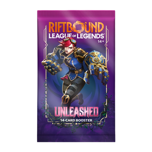 Riftbound: League of Legends TCG: Unleashed Booster Pack (English): sealed booster pack, front of pack