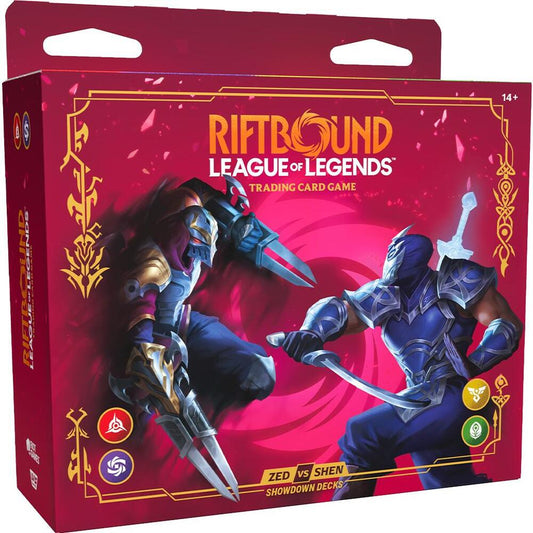 Riftbound: League of Legends TCG: Vendetta Zed vs Shen Showdown Deck: two-player deck box, front of packaging