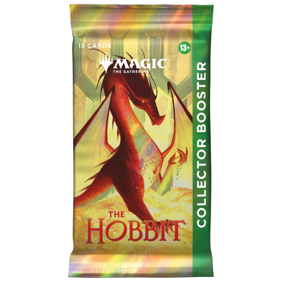 Magic: The Gathering: The Hobbit Collector Booster Omega Pack (English): Collector Booster pack inside the box, front of pack
