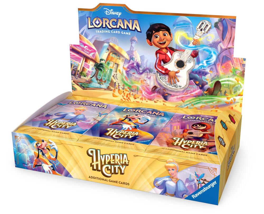 Disney Lorcana Hyperia City booster box of 24 packs with Miguel from Coco, English