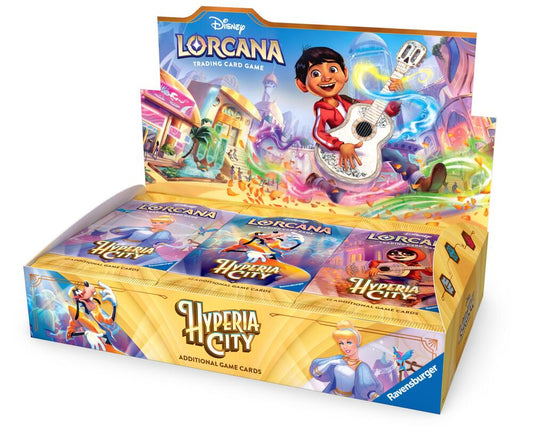 Disney Lorcana Hyperia City booster box of 24 packs with Miguel from Coco, English